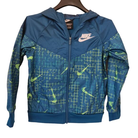 Nike Sportswear Windrunner Big Kids Jacket (X-small, Green Abyss/Barely Volt) - Picture 1 of 11